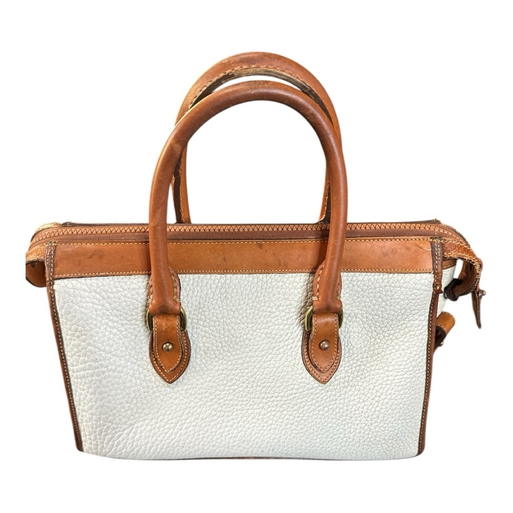 Project Dooney & Bourke White and Tan Leather Satchel - Picture 3 of 11